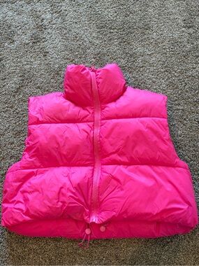 Hot Pink Puffer Vest - Lightweight Sleeveless Jacket